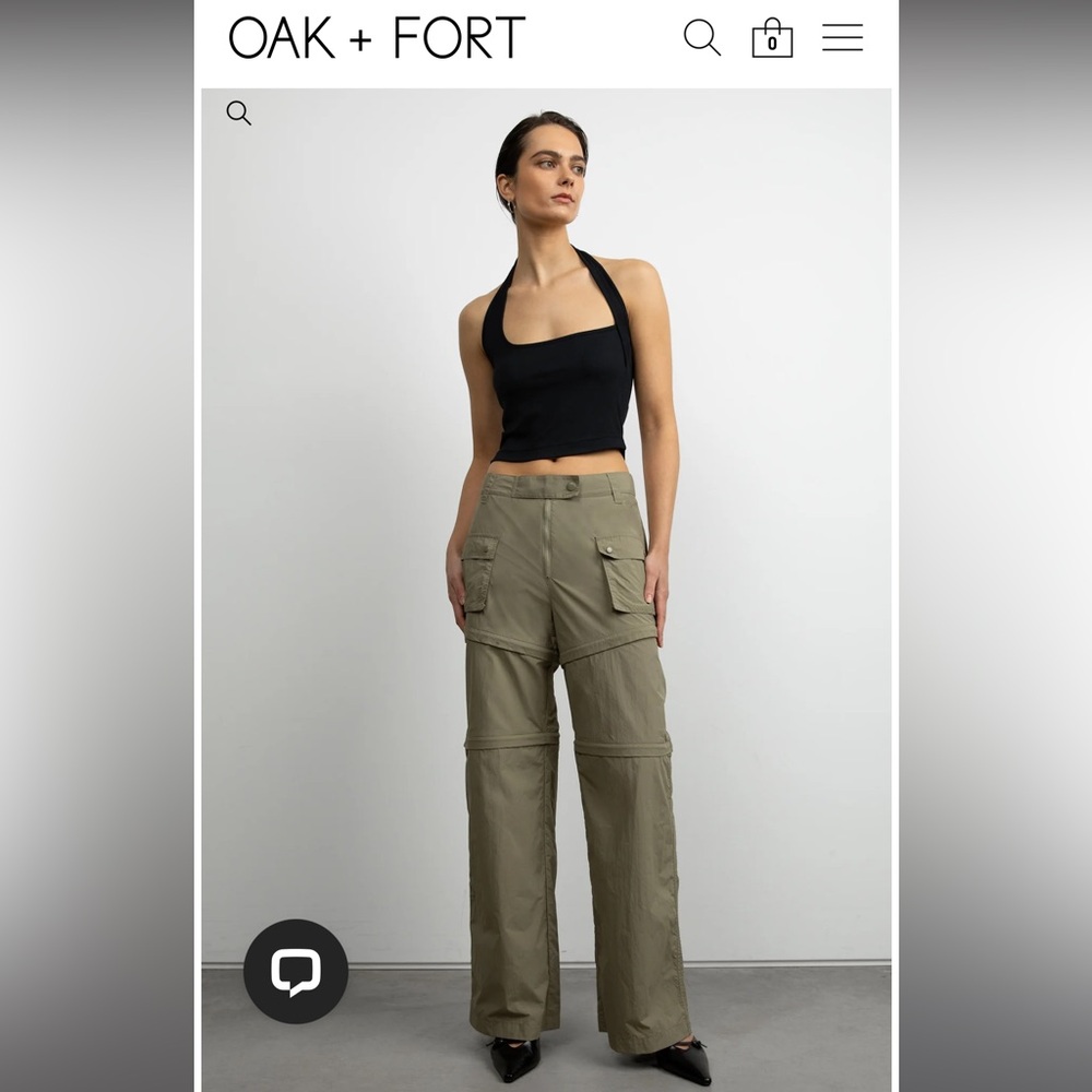 OAK + FORT 3-IN-1 ZIP-OFF NYLON PANT - Green